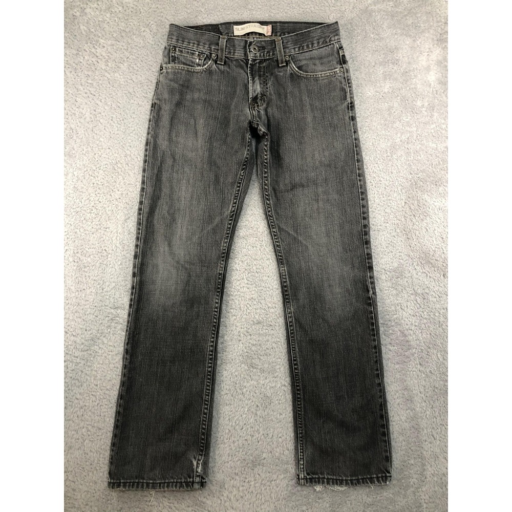 Levis 514 Jeans Mens 30x30 (Tag 29x30) Gray Slim Straight Distressed Low Rise